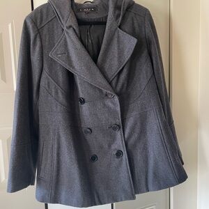 Giacca Charcoal Double-Breasted Pea Coat